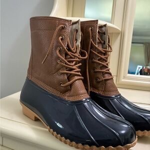 Brown and navy Women's waterproof Boots